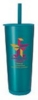 Astrid Recycled Stainless Steel Vacuum Tumbler - 24 oz. - Metallic teal